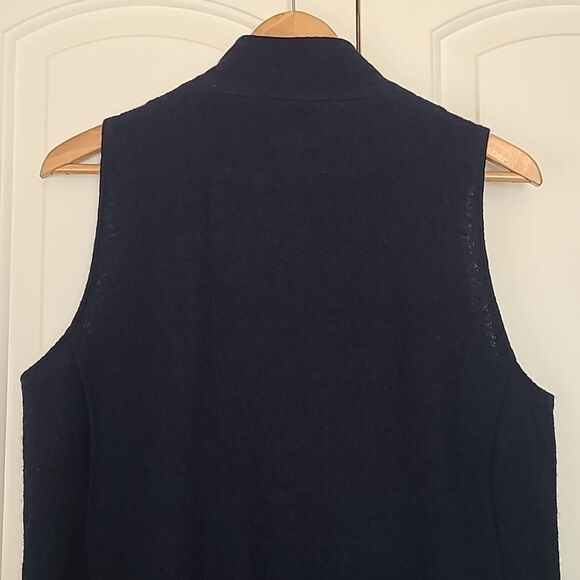 Chico's Boiled Wool Vest Navy Blue Size 1 (M) - Picture 9 of 13